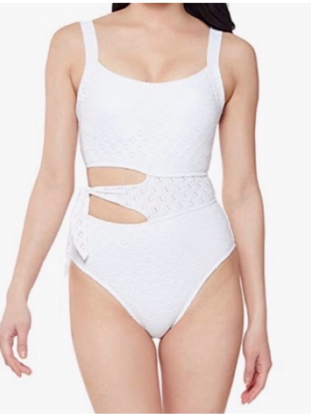 NWT! Jessica Simpson White Eyelet One-Piece Swimsuit. Originally $98